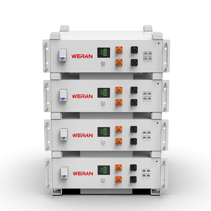 WERAN WRL-48100RW 51.2V 100Ah LiFePO4 стійковий акумулятор (5.12kWh) – 8000 циклів, CAN/RS485, штабельований домашній ESS