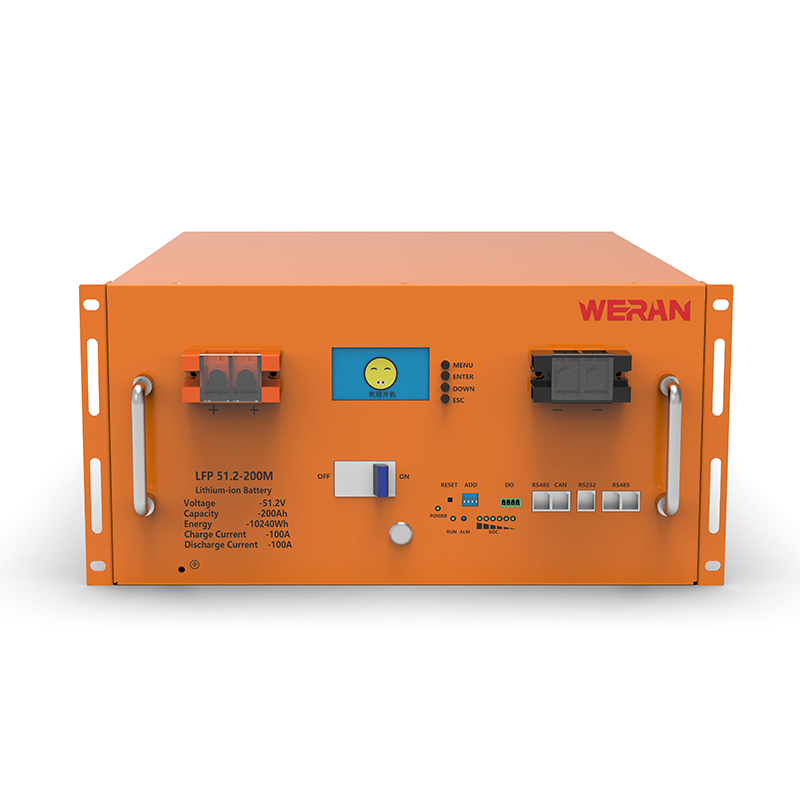 WERAN WRL-48200RO 51.2V 200Ah LiFePO4 стійковий акумулятор (10.24kWh) – 8000 циклів, високий струм, модульний сонячний накопичувач