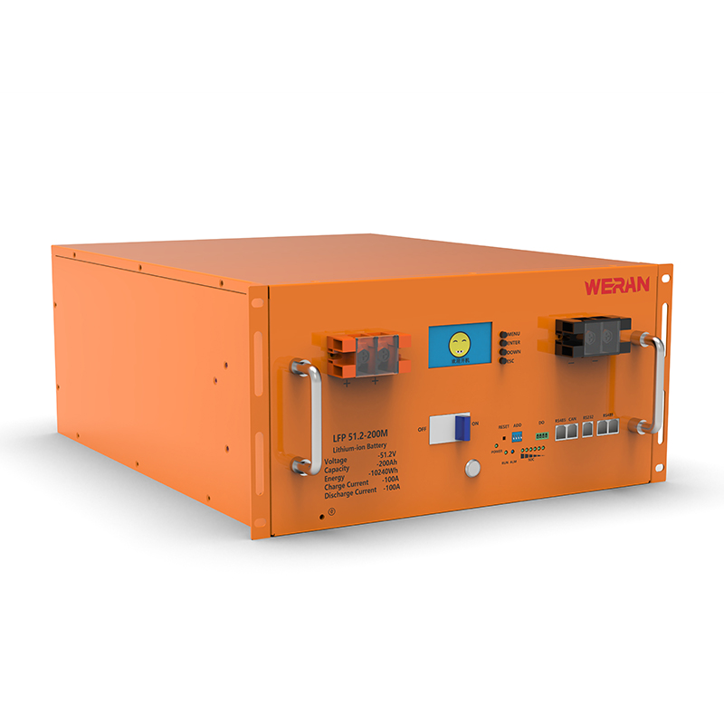 WERAN WRL-48200RO 51.2V 200Ah LiFePO4 стійковий акумулятор (10.24kWh) – 8000 циклів, високий струм, модульний сонячний накопичувач