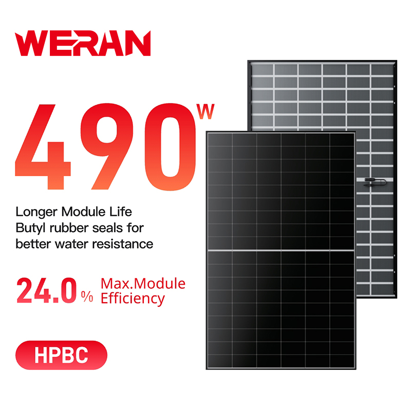 Сонячна панель WERAN EcoLife 480-490 Вт з подвійним склом BC LR7-54HJD Висококласний житловий фотоелектричний модуль